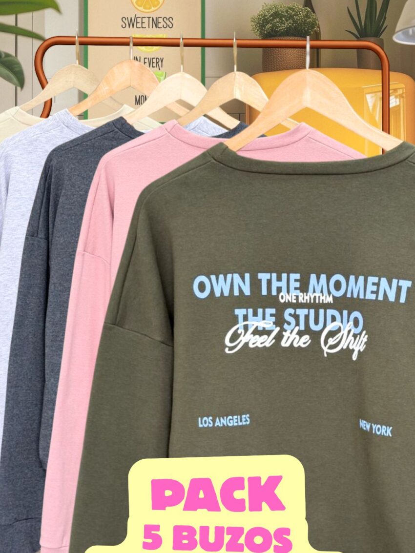 PACK DE 5 BUZOS RUSTICOS ELASTIZADOS