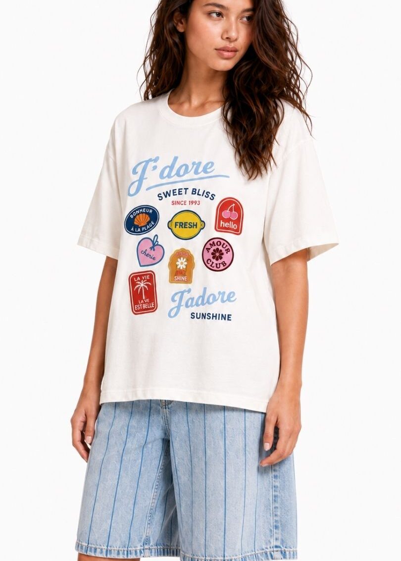 REMERA STICKERS White