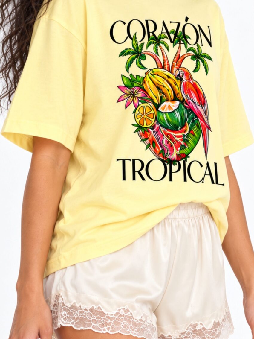 REMERA CORAZON TROPICAL